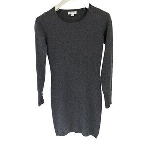 Christopher Fisher 100% Cashmere Dress Crewneck Gray Fitted Long Sleeve Size XS